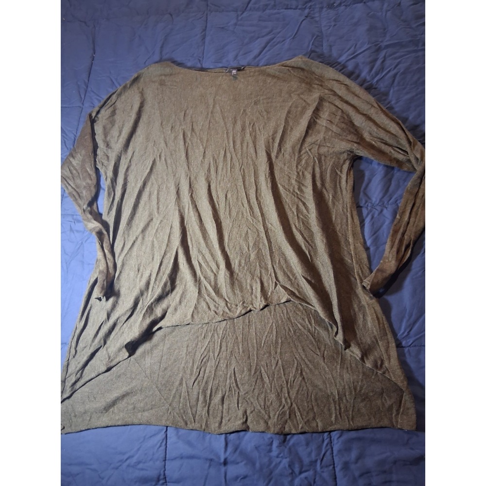 Eileen Fisher Tunic Top Merino Wool Blend Long‎ Sleeve Knit Olive XL